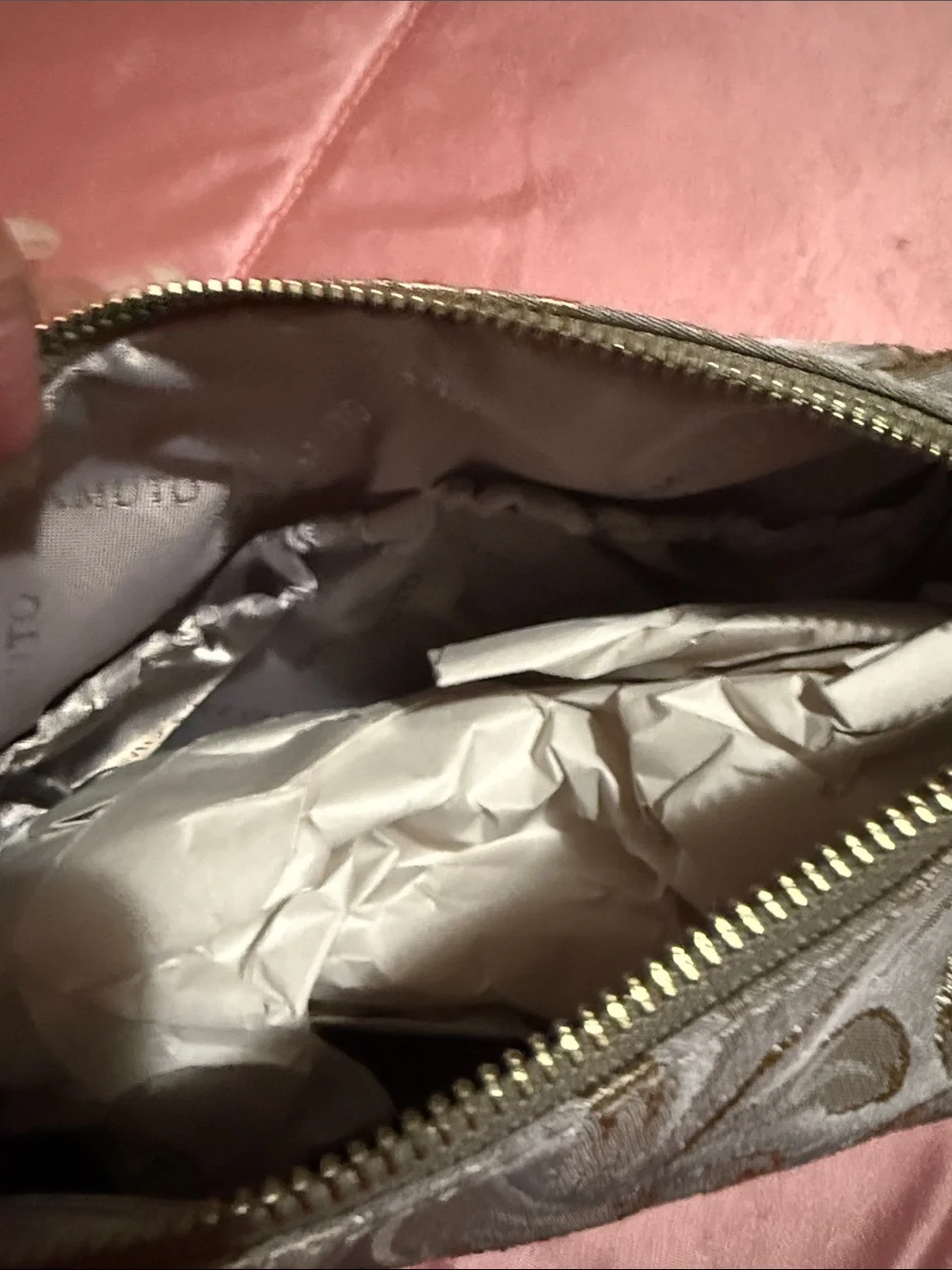 Vince Camuto Metallic Floral Jacquard Pouch